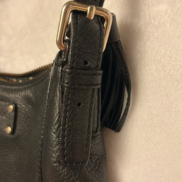 VINTAGE KATE SPADE black pebbled leather tassel crossbody bag - Picture 11 of 11